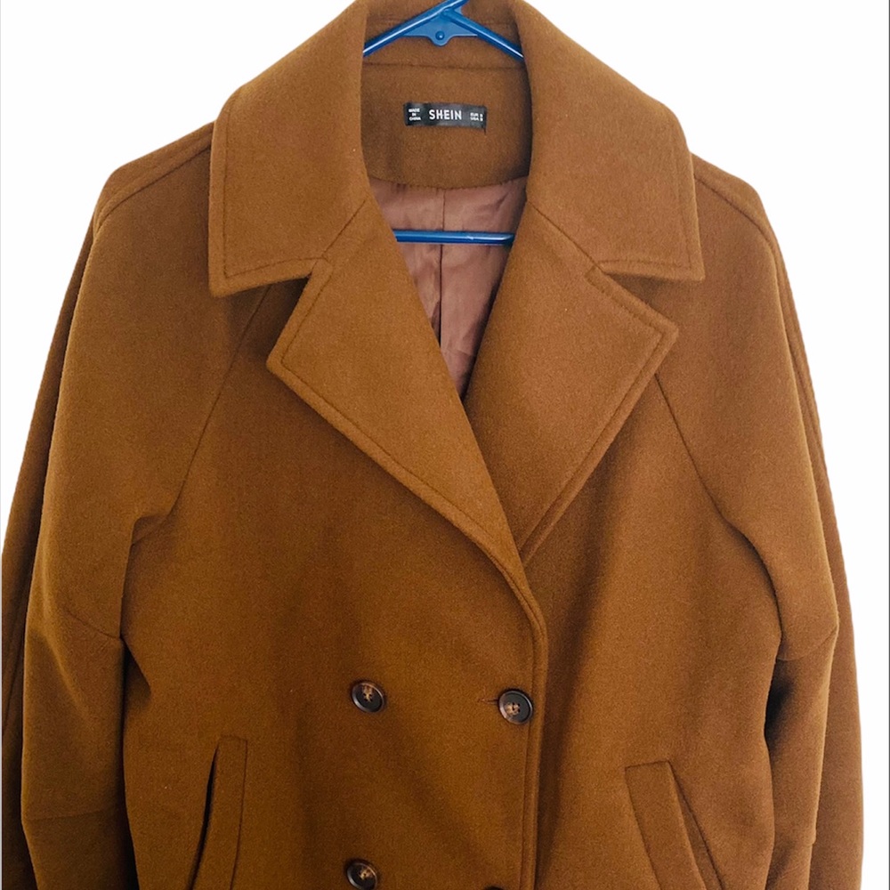 Double Button Raglan Sleeve Overcoat - Picture 2 of 14